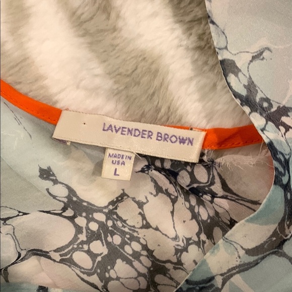 Lavender Brown Blue Asymmetrical Backless Camisole - Picture 2 of 3